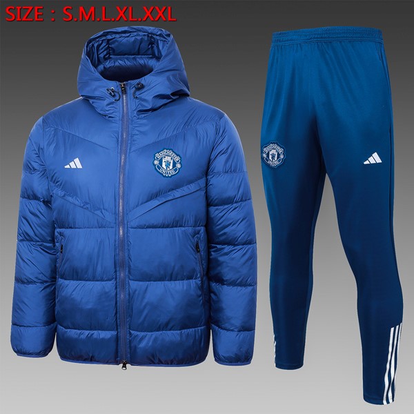 Abrigo Plumón Manchester United Conjunto Completo 2024 2025 Azul